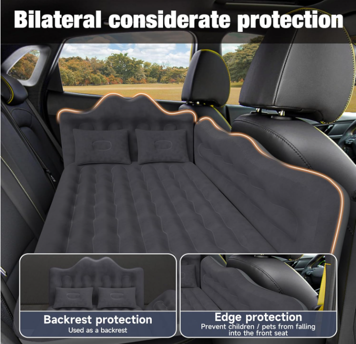 DikaSun Rear Car Air Cushion: Inflatable off-road vehicle camping bed, suitable for trucks and vans, thick double-sided plush tr