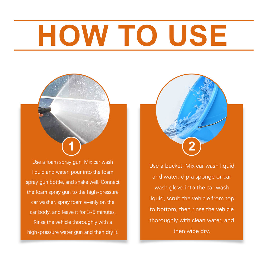Rayhong Orange Smell Car Wash Liquid, Household Car Wash Dust Decontamination Concentrated Car Wash Liquid Cleaning Agent Car Care