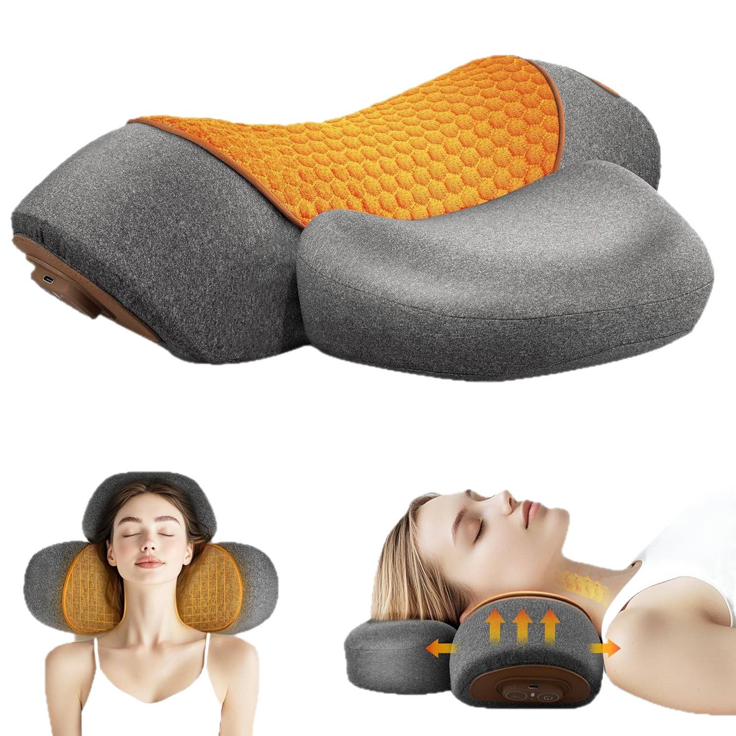 Almohada cervical con protección para el cuello, función de masaje y compresa térmica.