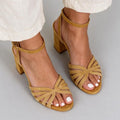 Sandalias elegantes de tacón alto y abertura frontal (estilo "boca de pez") para mujer.