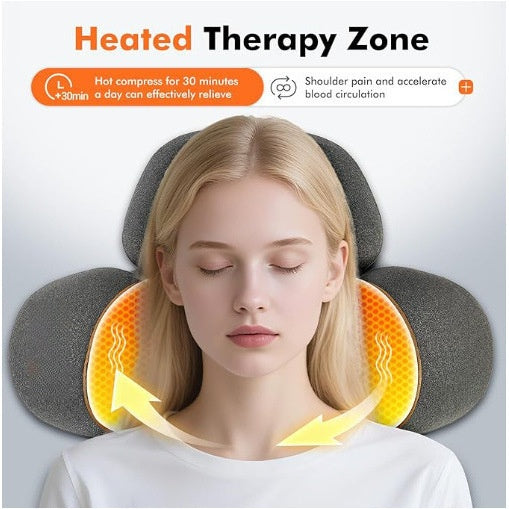 Almohada cervical con protección para el cuello, función de masaje y compresa térmica.