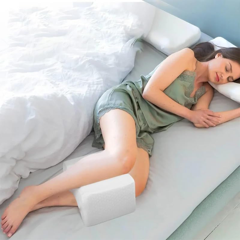 Almohada rectangular multifuncional para piernas y rodillas, diseñada para mujeres embarazadas.