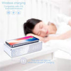 Smart LED Digital Alarm Clock with Wireless Charging, Multi-Function Temperature Display
