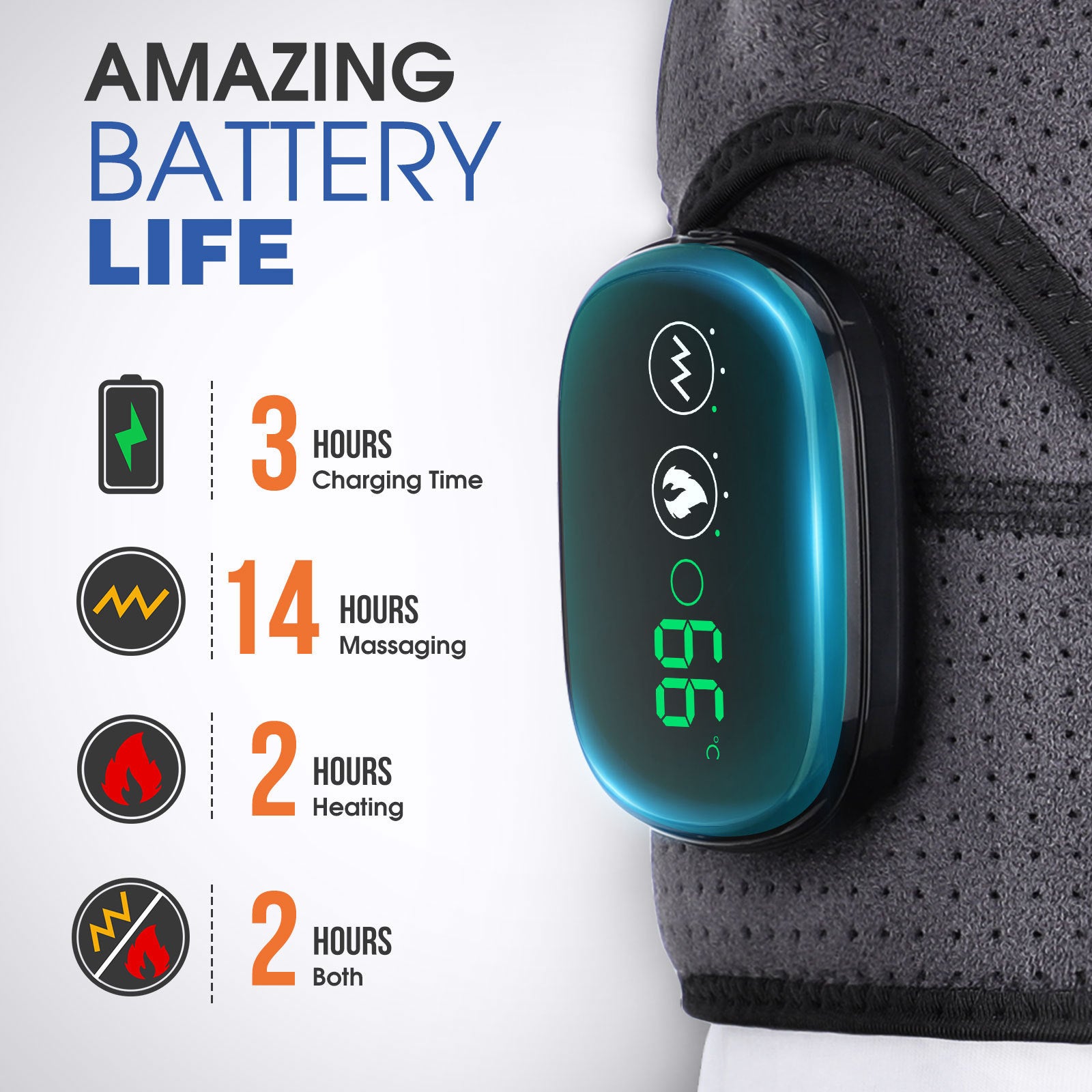 Massage Shoulder Support with Touchscreen Controller, Rechargeable Vibrating Heat Therapy Shoulder Massager Belt