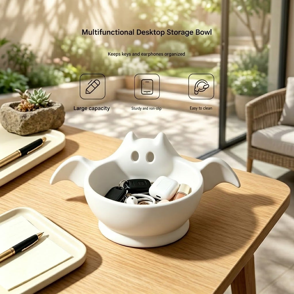 New Halloween Cute Bat-shaped Storage Bowl Home Decoration Ornament Multi-functional Storage
