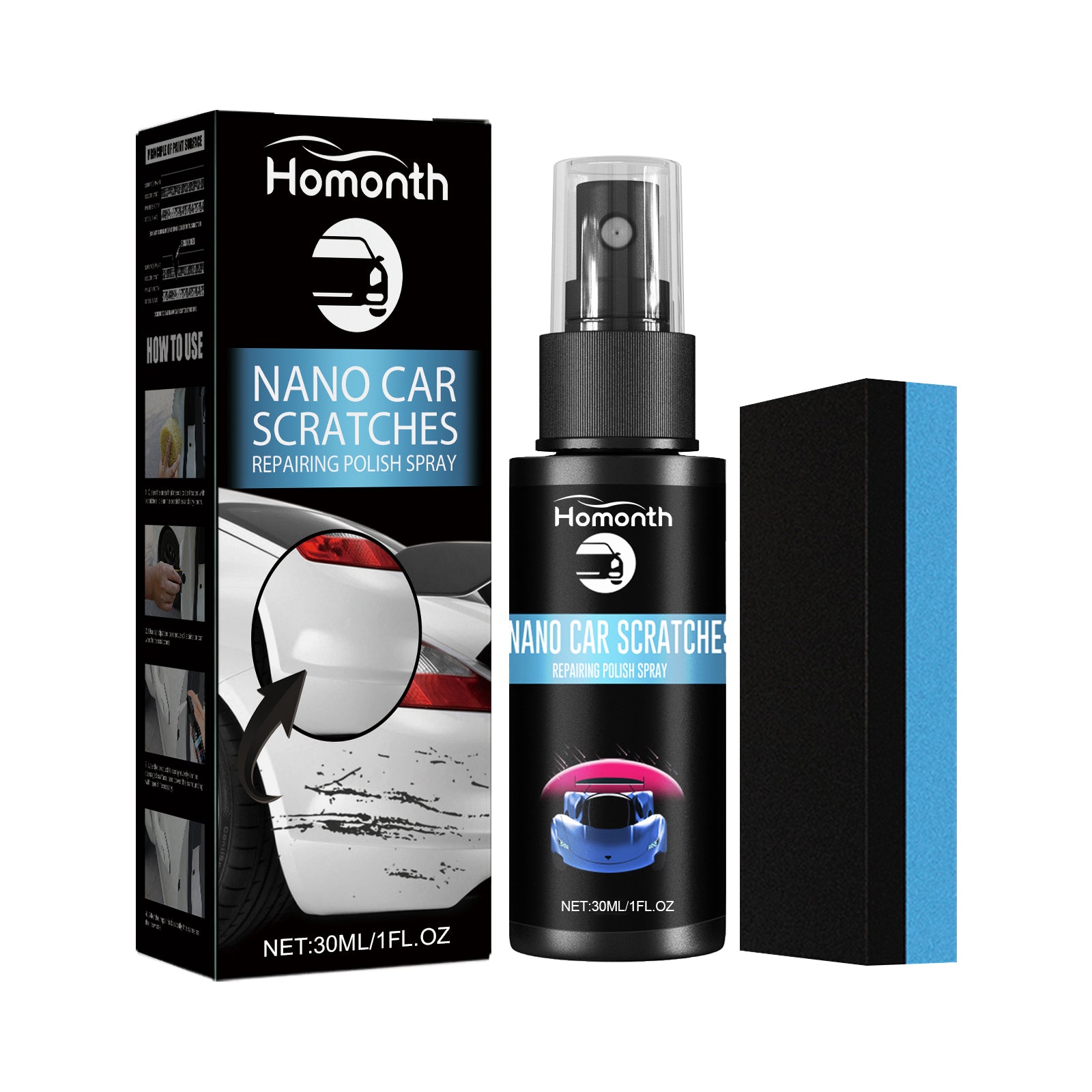 Scratch Repair Spray, Automotive Scratch Reconditioning Cleaning Repair Maintenance Brightening Care Paint Spray