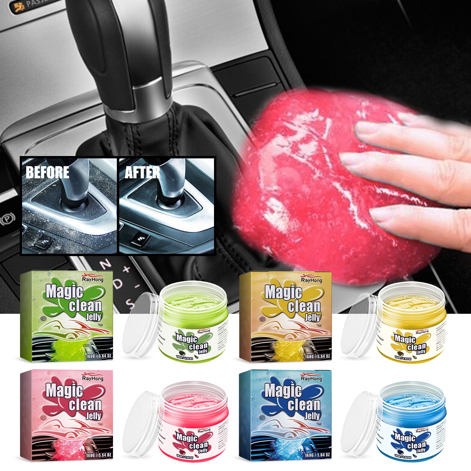 Magic Clean Jelly, Car Interior Seat Wash-Free Refurbished Cleaning Portable Decontamination Device