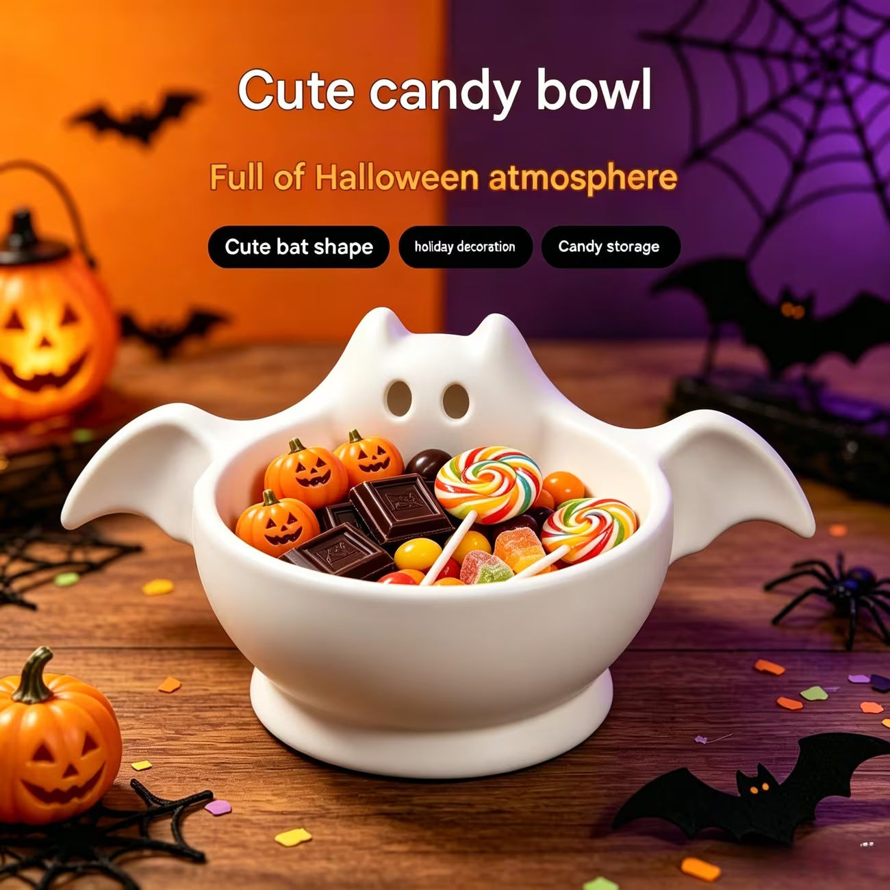 New Halloween Cute Bat-shaped Storage Bowl Home Decoration Ornament Multi-functional Storage
