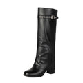 Botas militares tipo «slip-on» de tacón grueso y talla grande para mujer