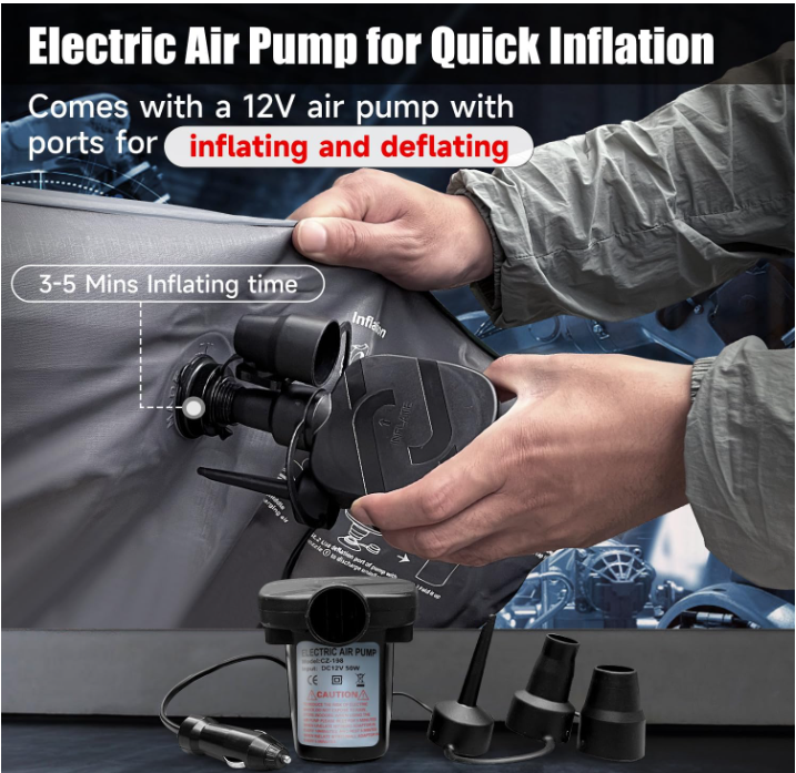 DikaSun Rear Car Air Cushion: Inflatable off-road vehicle camping bed, suitable for trucks and vans, thick double-sided plush tr